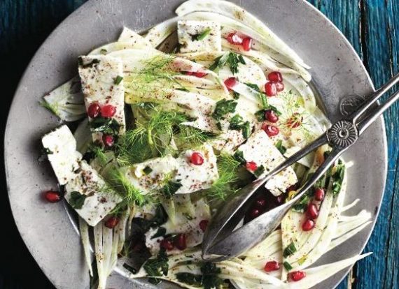 130-Fennel and feta with pomegranate seeds and sumac