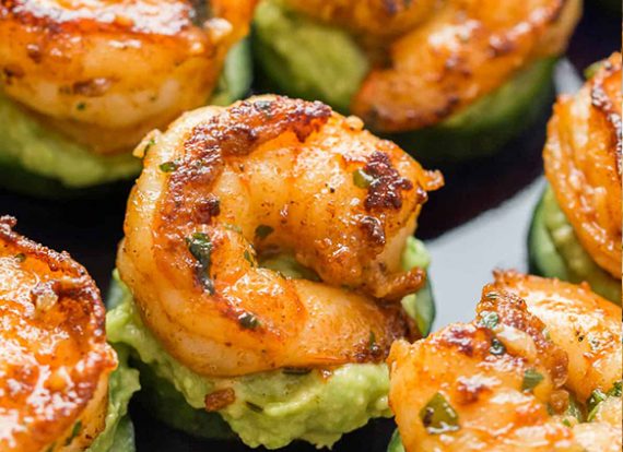 338-Shrimp Appetizers with Avocado and Cucumber