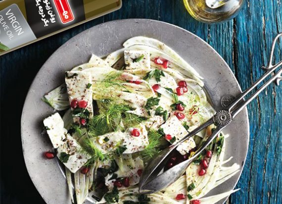 368-Ottolenghi’s fennel and feta with pomegranate seeds and sumac