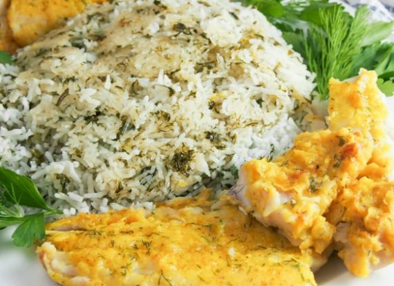 408-Persian herb rice with fish - sabzi polow mahi2